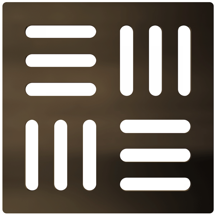Дизайновая решетка 102 × 102 × 5 латунь под бронзу, арт. MPV001-ANTIC