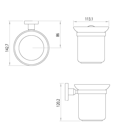 Атлантисс Аксессуары для ванной, ершик для унитаза с держателем (стакан-стекло), хром	LM3240C