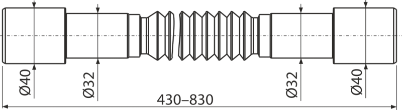 Гибкое соединение 40–32×32–40, арт. A794