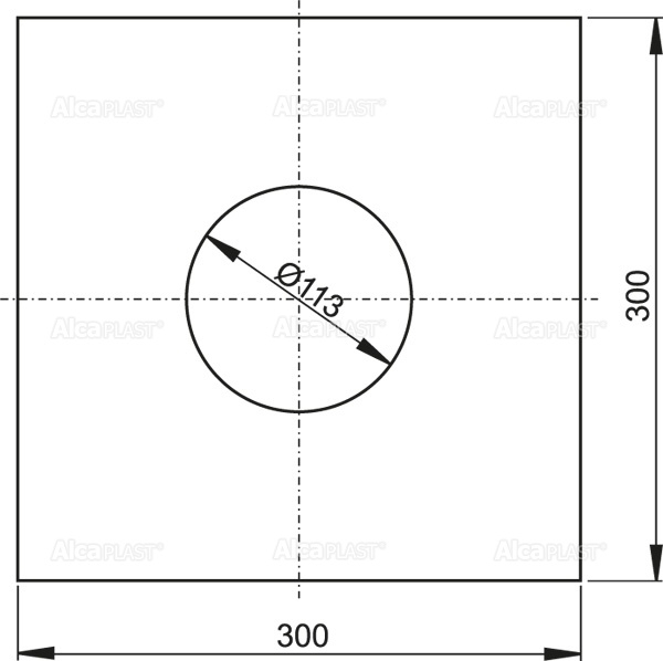 Гидроизоляционный «воротник – наклейка» для сливного трапа 300 × 300, арт. AIZ1