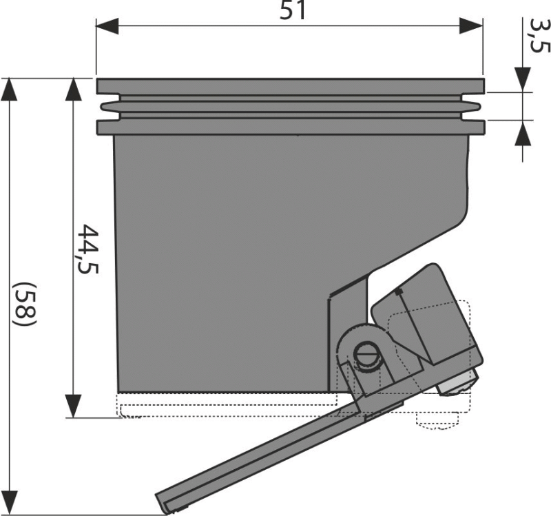 Гидрозатвор комбинированный для APZ-S9 для желоба APZ13, арт.P144