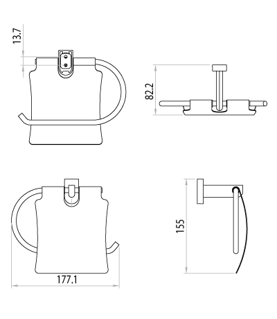 Омега Аксессуары для ванной, держатель для туалетной бумаги с крышкой, хром	LM3134C