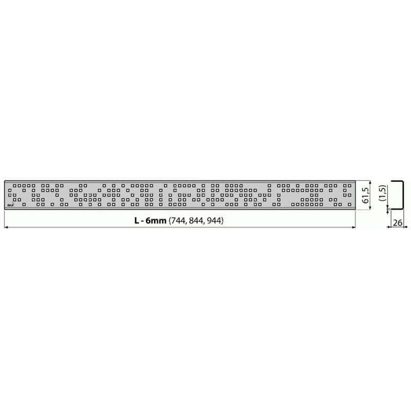 Решетка Alcaplast CODE 850l для желоба APZ13 Modular