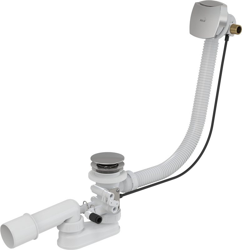 Сифон для гидромассажных ванн с напуском через перелив, металл, арт. A566-273133-80