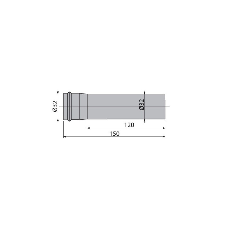 Удлинитель для сифона Alcaplast A4000 хром, диаметр 32