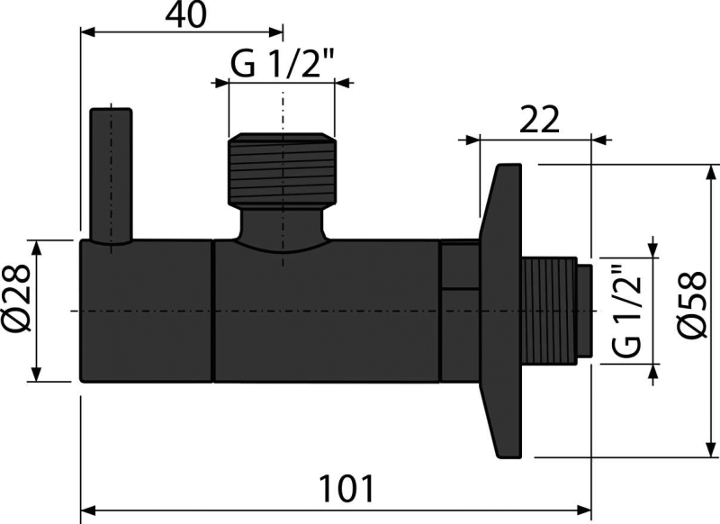 Угловой вентиль с фильтром 1/2×1/2, черный-мат ARV003-BLACK