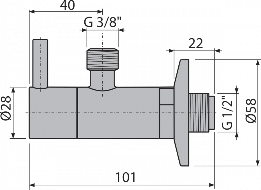 Угловой вентиль с фильтром 1/2 ×3/8 ARV001-G-P