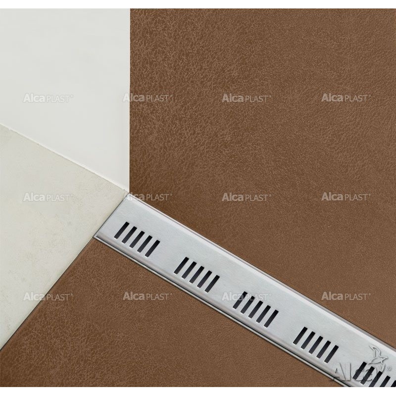 Водоотводящий желоб Alcaplast APZ1104-850 Flexible Low вертикальный выпуск, низкий, уст. у стены