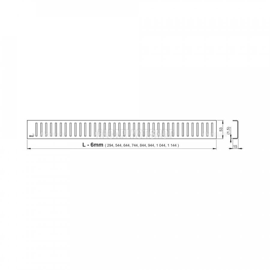 Водоотводящий желоб для перфорированной решетки с регулируемым краем к стене горизонтальный сток, 650 мм, APZ4S-650 (APZ4-650)